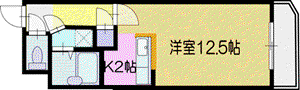 アムール文京台(1K/2階)の間取り写真