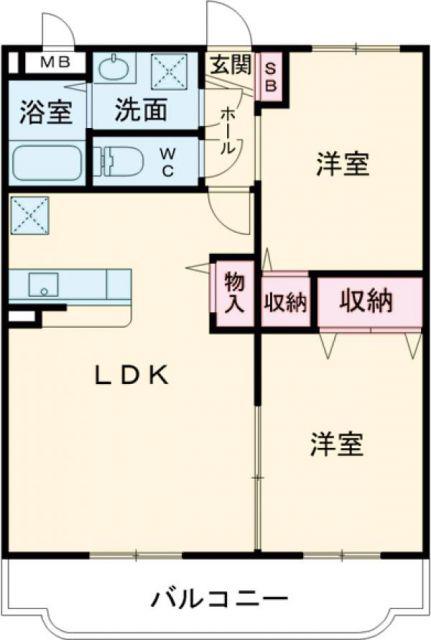 ユーミースマイルII(2LDK/3階)の間取り写真