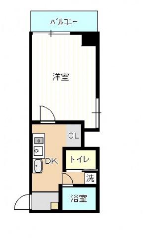 LAFORT HONKAWA(1K/4階)の間取り写真