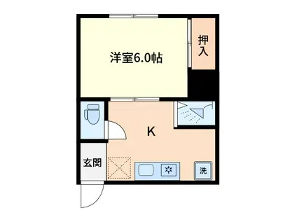 コーポ白ゆり(1DK/2階)の間取り写真