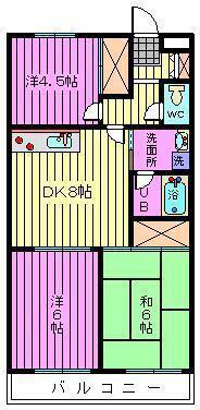 大成第二マンション(3DK/3階)の間取り写真