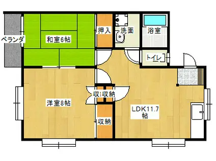 エクセレントハイム(2LDK/2階)の間取り写真
