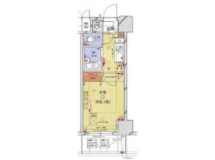 菱和パレス大森(1K/3階)の間取り写真