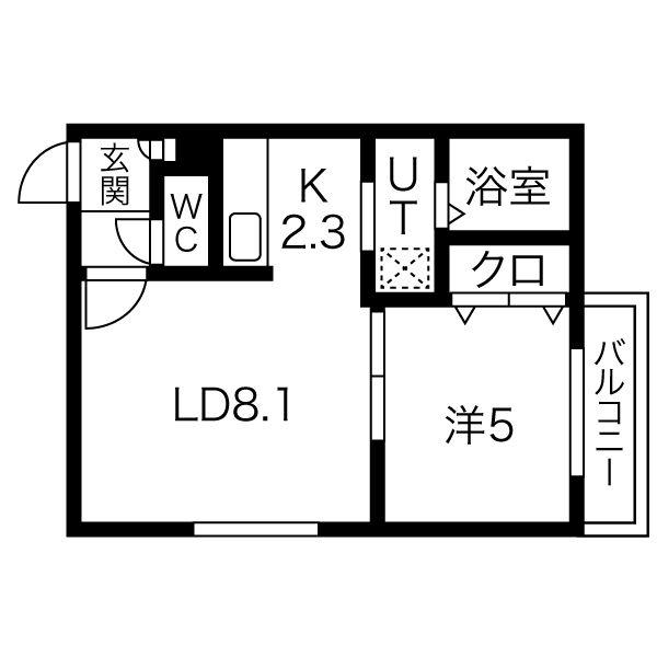 PRIOR二十四軒(1LDK/4階)の間取り写真