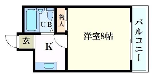 メゾンアップル(1K/3階)の間取り写真