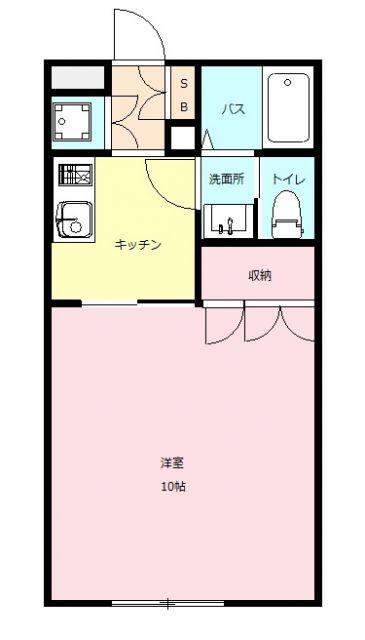 ヴァンテアン(1DK/2階)の間取り写真