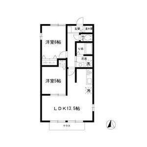 キャッスル本庄A棟(2LDK/1階)の間取り写真