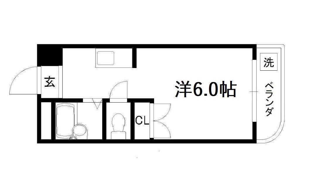 ダイバーシティ同志社(1K/1階)の間取り写真