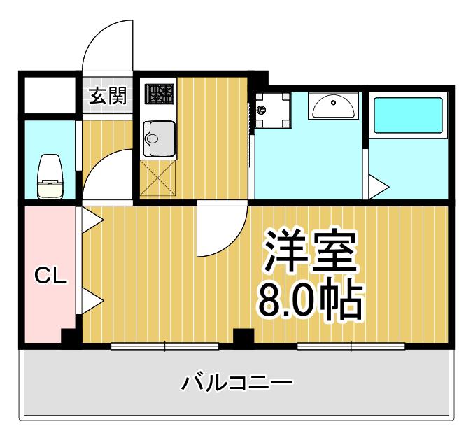 CAST COURT(1K/2階)の間取り写真
