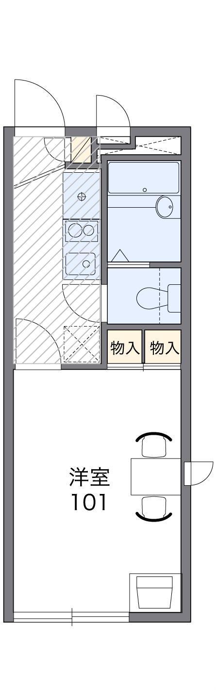 レオパレスニシスズラン(1K/1階)の間取り写真