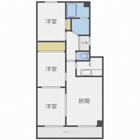 ノースウィズ参番館(3LDK/4階)の間取り写真