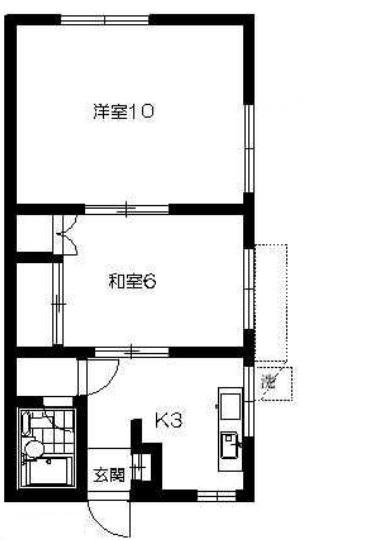 マンションニュー高輪(2K/1階)の間取り写真