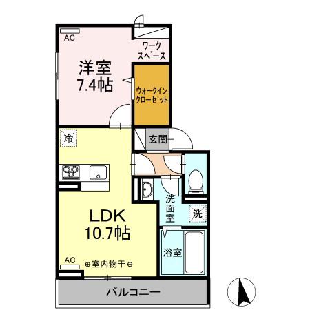 フロレゾン(1LDK/3階)の間取り写真