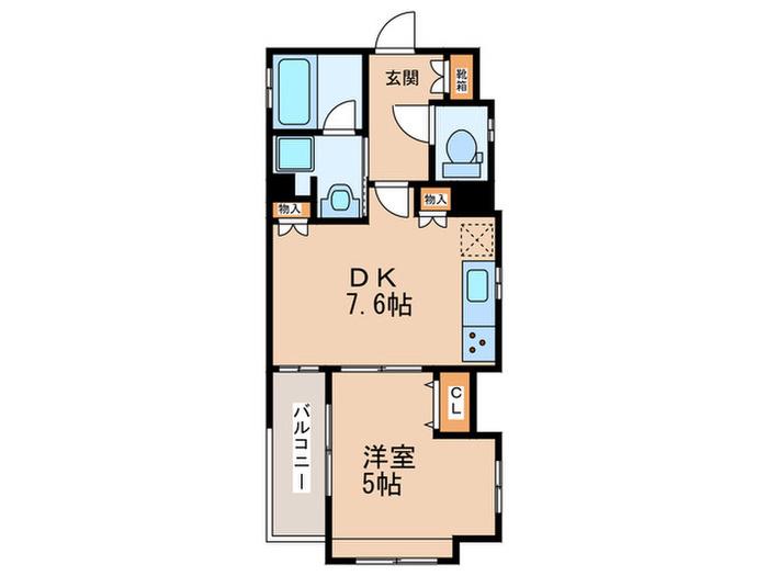 CONOE本町通(1DK/2階)の間取り写真