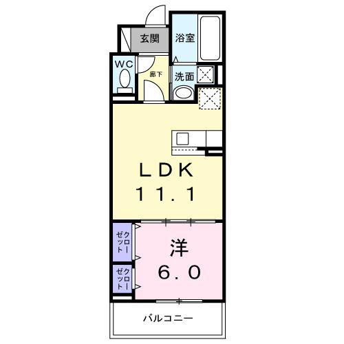 ウィズ バディーズ(1LDK/2階)の間取り写真