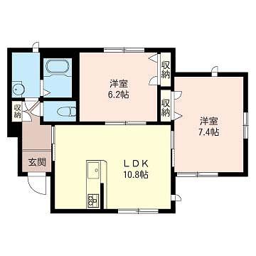 オーク アリヴィオ(2LDK/1階)の間取り写真