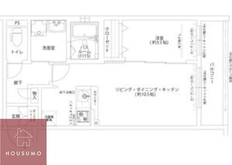 LOUIS APARTMENT 吹田東リバーパーク(1LDK/2階)の間取り写真