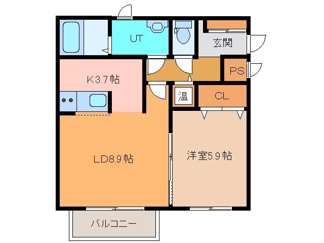 アビタ帯広110(1LDK/3階)の間取り写真