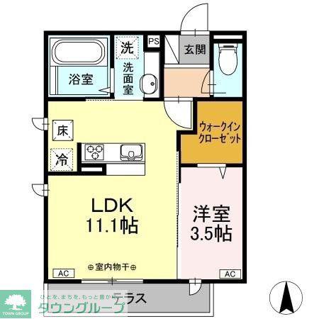 リクライン(1LDK/1階)の間取り写真