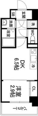アドバンス難波ラシュレ(1DK/9階)の間取り写真