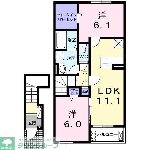 ルイーネシエル(2LDK/2階)の間取り写真