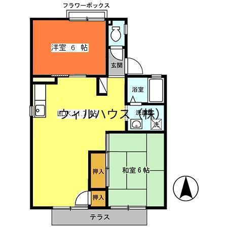 セジュール深井Ⅰ(2LDK/1階)の間取り写真