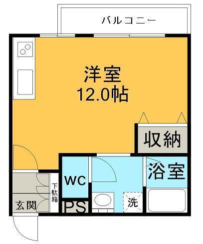 メゾン北5条(ワンルーム/3階)の間取り写真