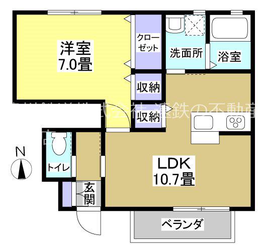 グラングレースIII(1LDK/1階)の間取り写真