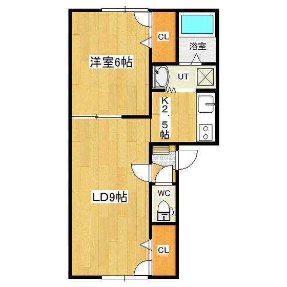 サクセスONEよ(1LDK/2階)の間取り写真