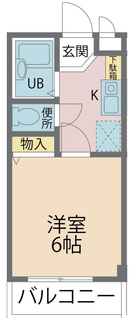 タウンコート戸田(1K/3階)の間取り写真