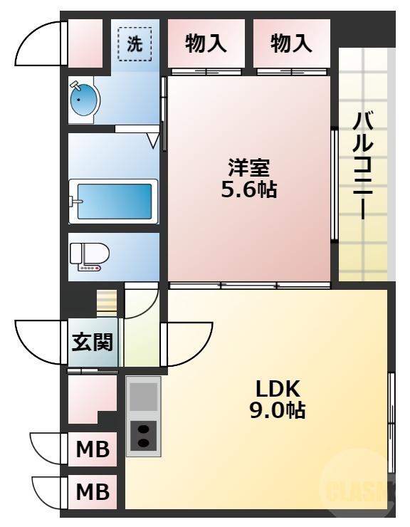 ルグラン弐番館(1LDK/3階)の間取り写真