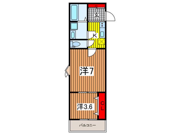 上小町ルピア(2K/3階)の間取り写真