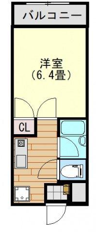 はくしま東ビル(1K/4階)の間取り写真