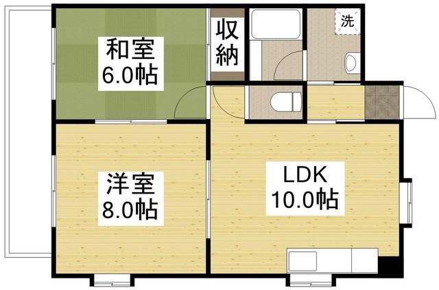 プーテゥジュール3番街(2LDK/2階)の間取り写真