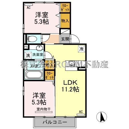 プランドールM(2LDK/1階)の間取り写真