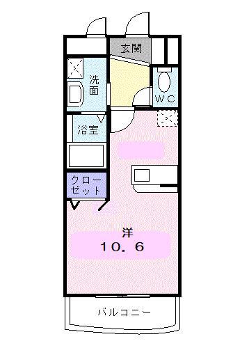 シャンドフレーズII(ワンルーム/2階)の間取り写真