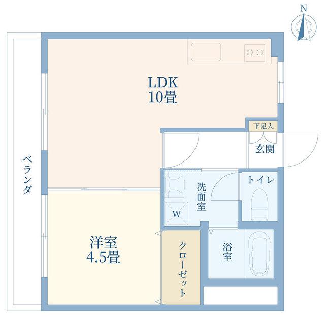 ニュー馬込ハウス(1LDK/4階)の間取り写真
