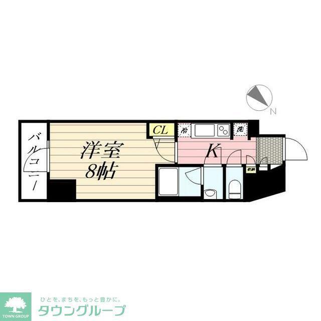 GRAN PASEO麻布十番(1K/2階)の間取り写真