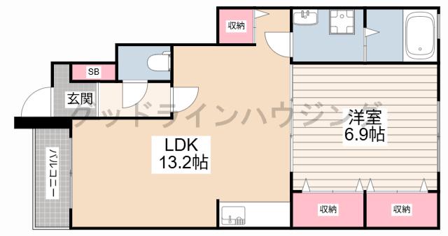 メゾンタカモト一番館(1LDK/1階)の間取り写真