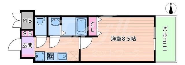 スプランディッド京橋イースト(1K/6階)の間取り写真