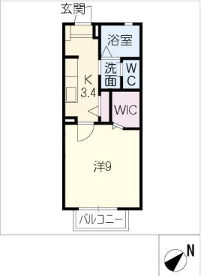 リバーフロント蔵子(1K/2階)の間取り写真