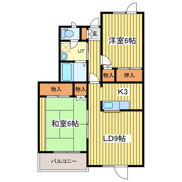 シティーハウス(2LDK/1階)の間取り写真