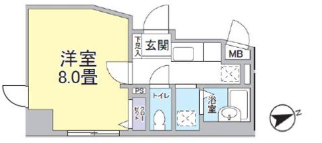 POWERHOUSE横濱(1K/2階)の間取り写真