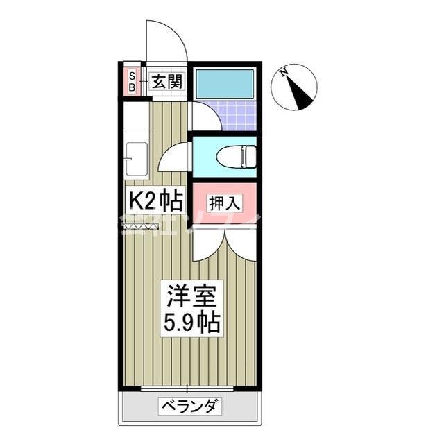 ΑNEXT本郷第2(1K/2階)の間取り写真