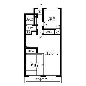 D-FLAT(2LDK/2階)の間取り写真