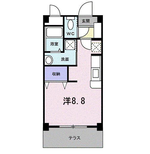 第2和光ヒルズ(ワンルーム/1階)の間取り写真
