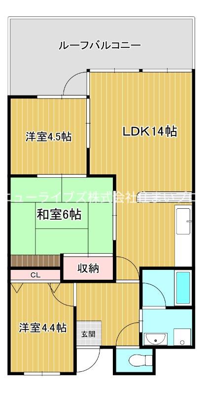 バーンフリート大和田(3LDK/3階)の間取り写真