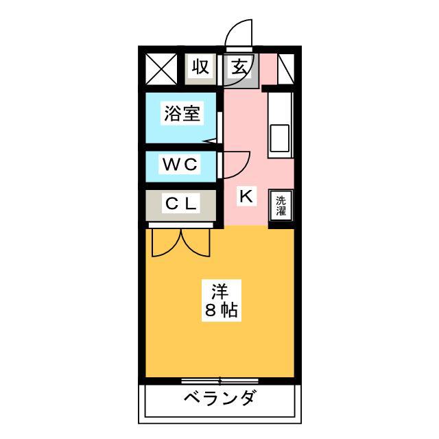 コスモス18(1K/1階)の間取り写真