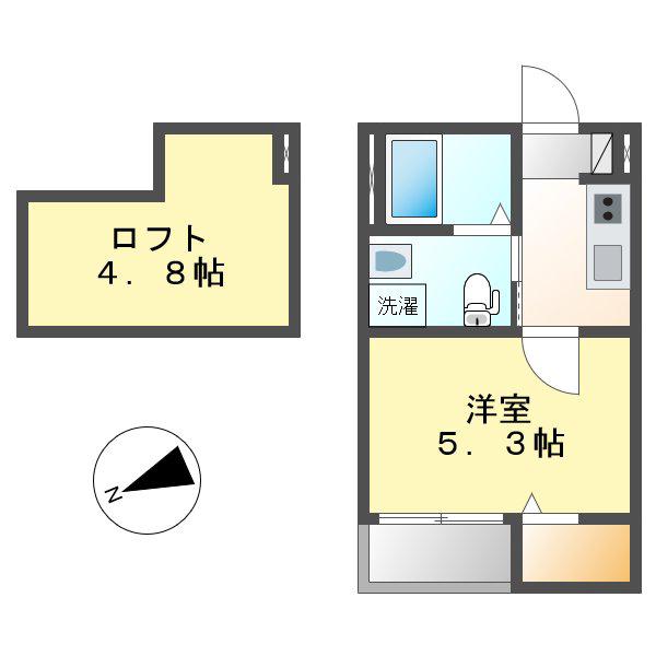 カーサフォルテ辻町 (1SK/1階)の間取り写真