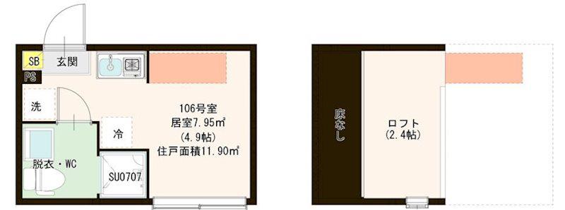 VILLETTA I 亀戸(ワンルーム/1階)の間取り写真
